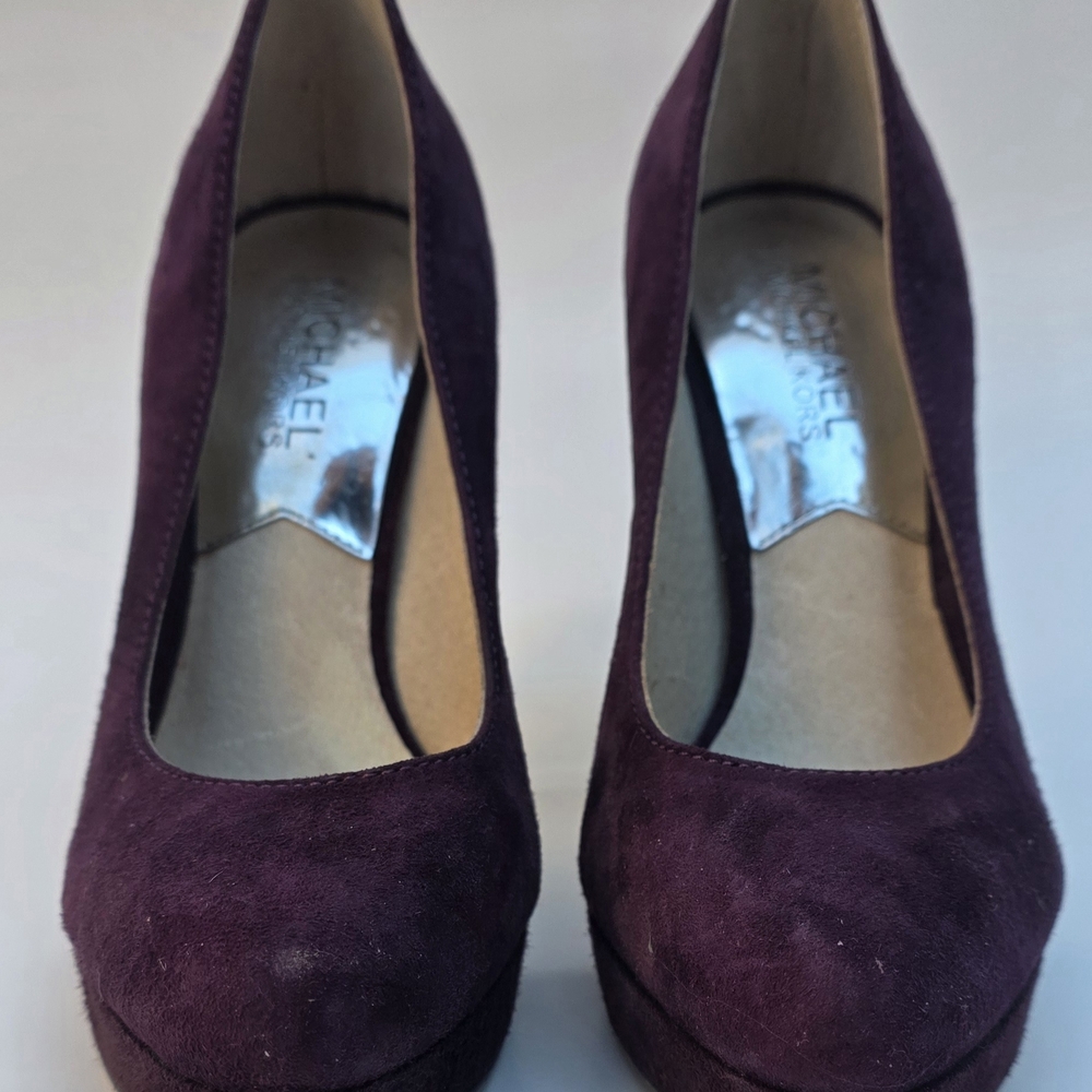 Michael Kors Plum Suede Platform Stiletto Pumps - Picture 5 of 5